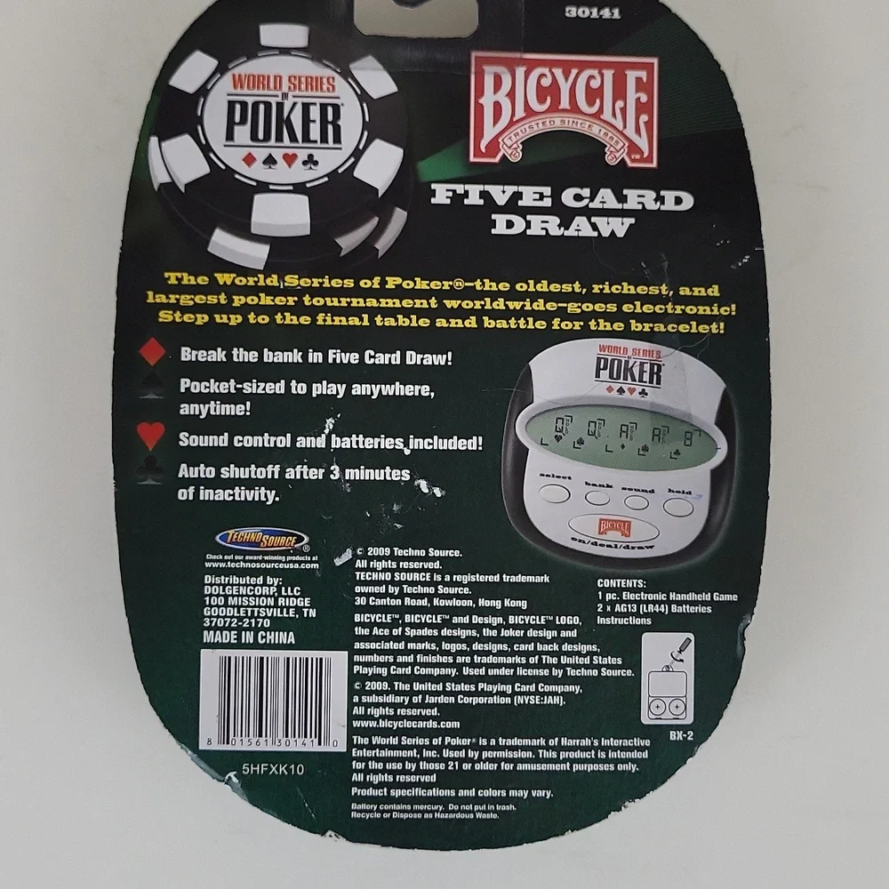 New World Series of Poker Five Card Draw Poker Electronic Handheld Game
